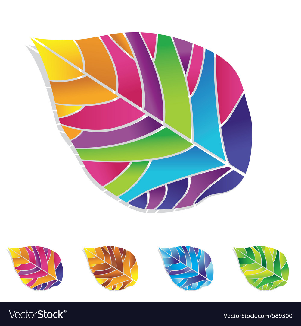 Colored leaf Royalty Free Vector Image - VectorStock