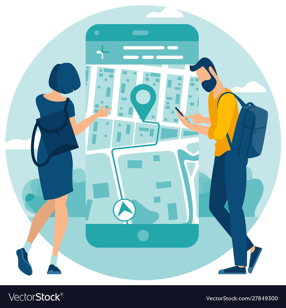 Concept for mobile navigation Royalty Free Vector Image