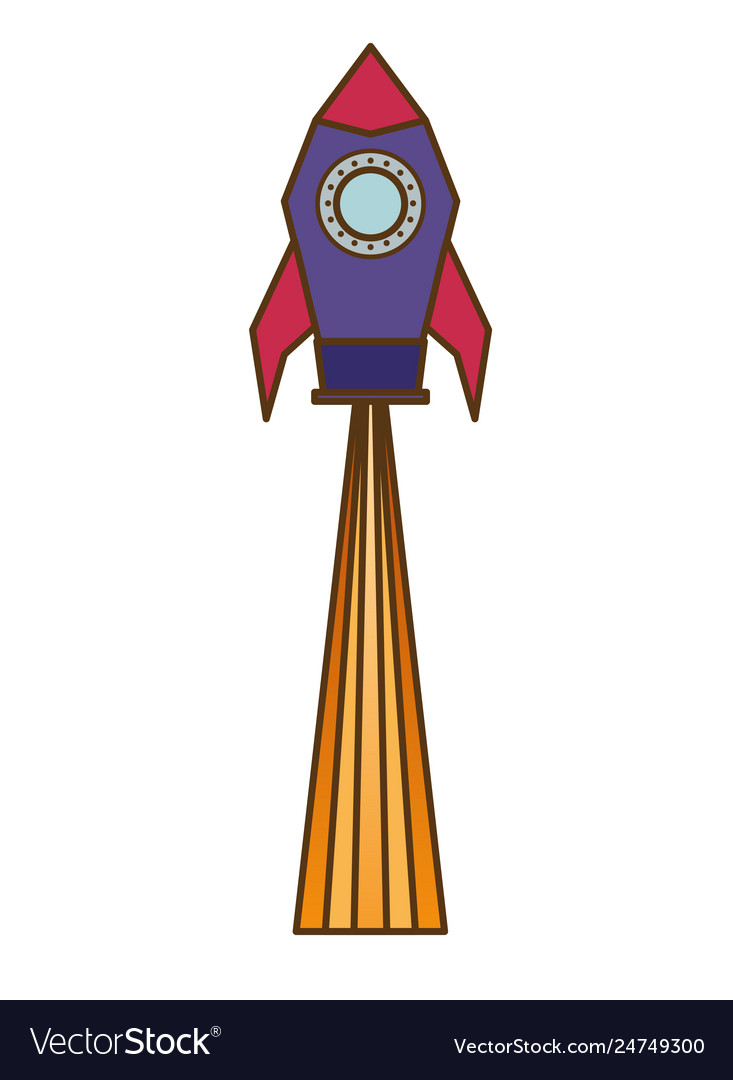 Flying rocket isolated icon Royalty Free Vector Image