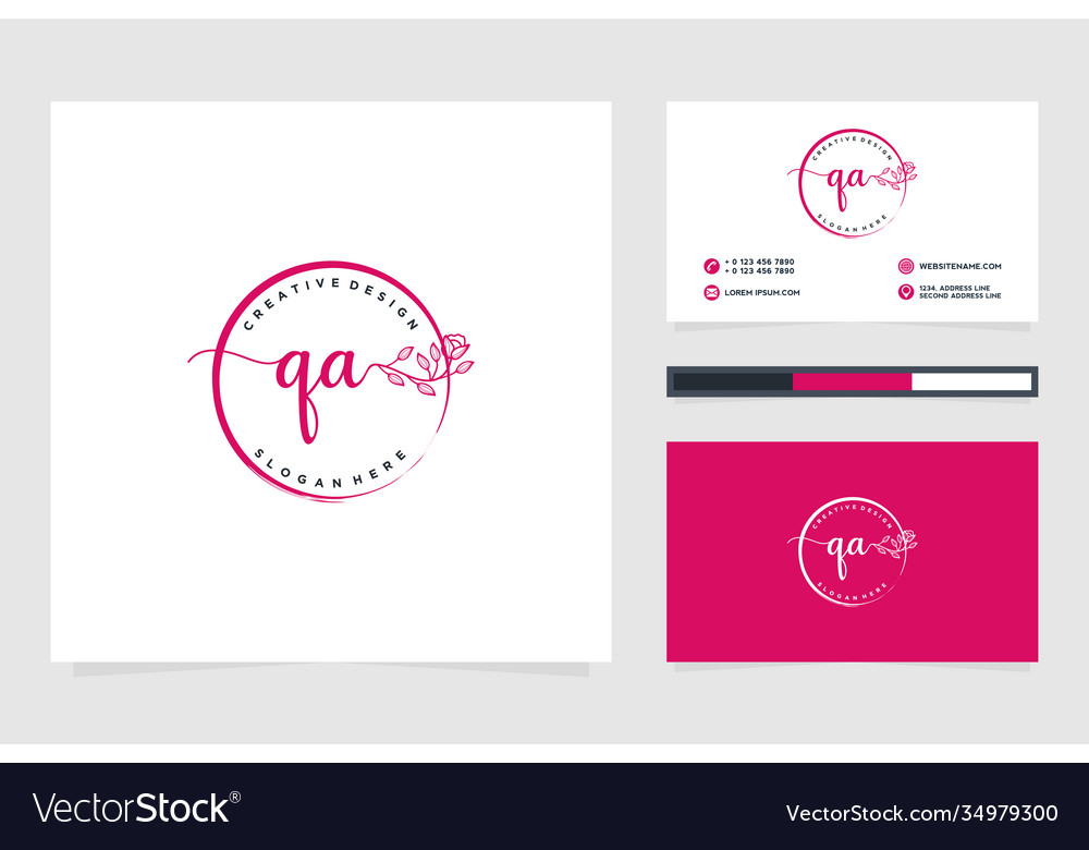 Initial qa feminine logo collections and business