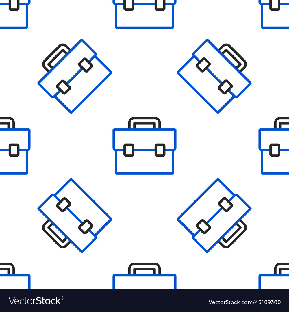 Line briefcase icon isolated seamless pattern vector image Line briefcase icon isolated seamless pattern