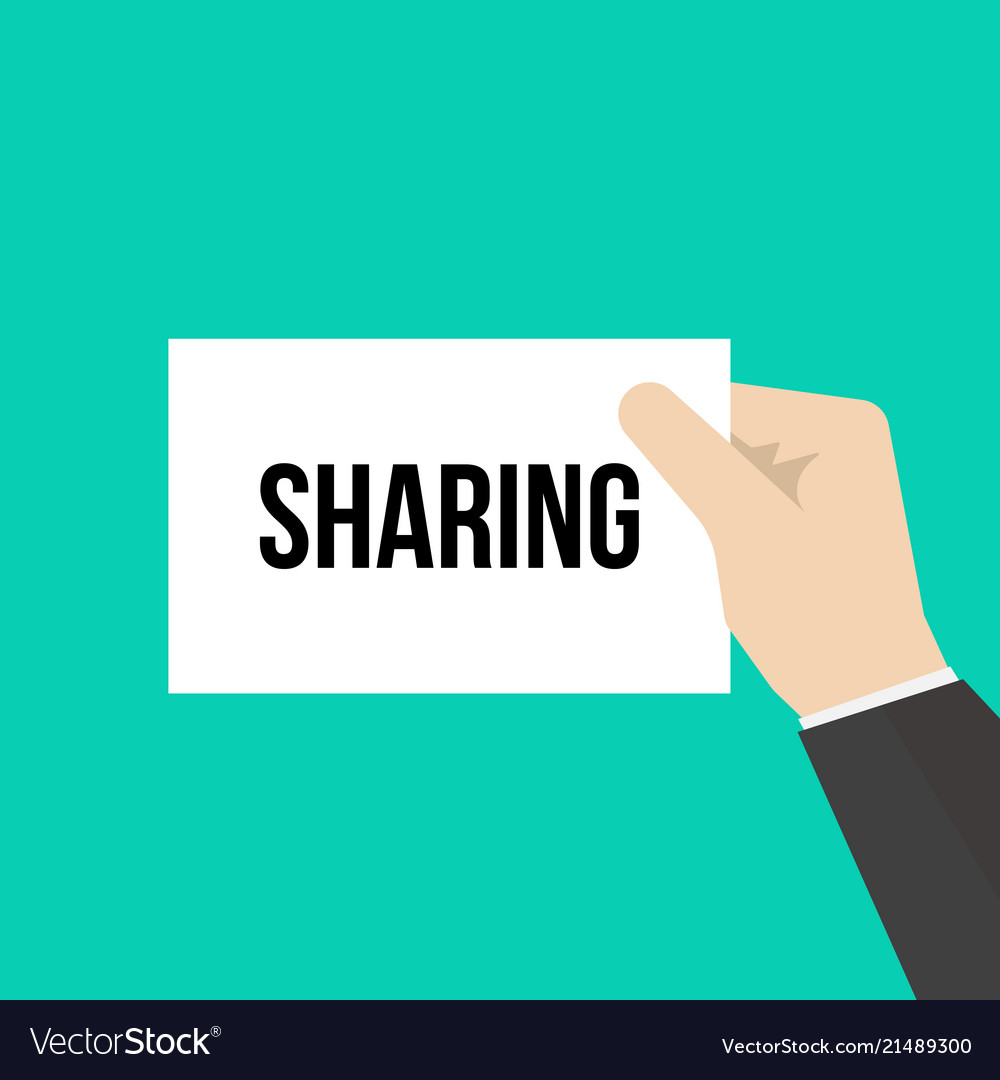Man showing paper sharing text vector image Man showing paper sharing text