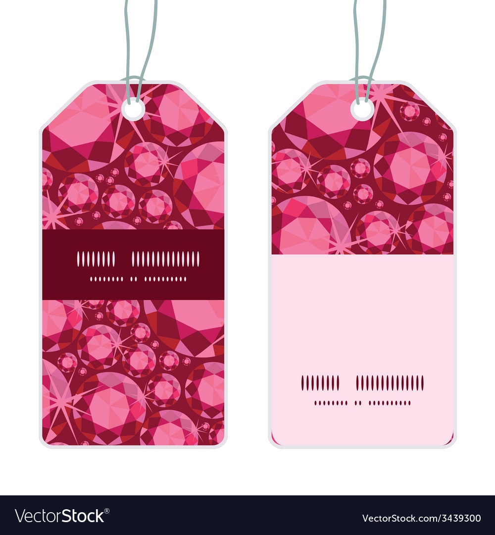 Ruby vertikale Streifen Rahmen Muster Tags Set