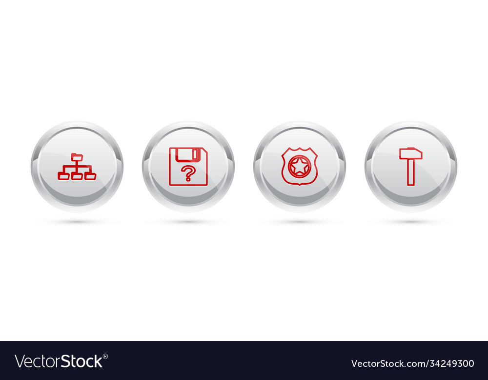 Set line folder tree unknown document police Vector Image Set line folder tree unknown document police