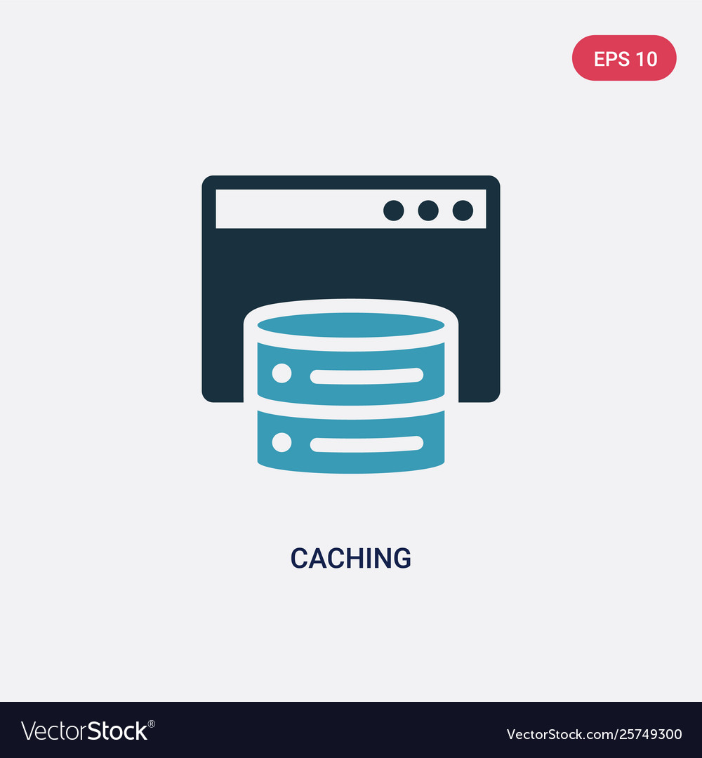 Two color caching icon from technology concept