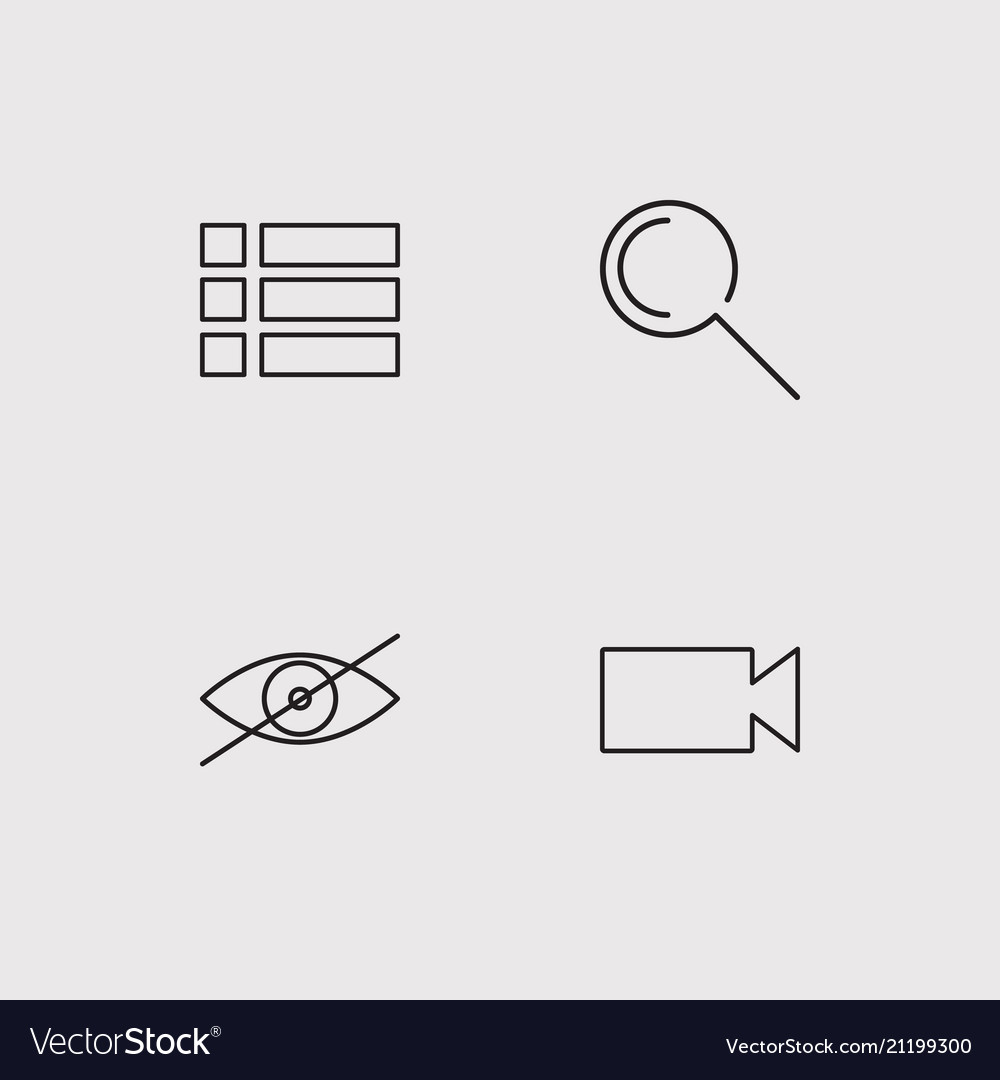 User interface simple linear icons set outlined