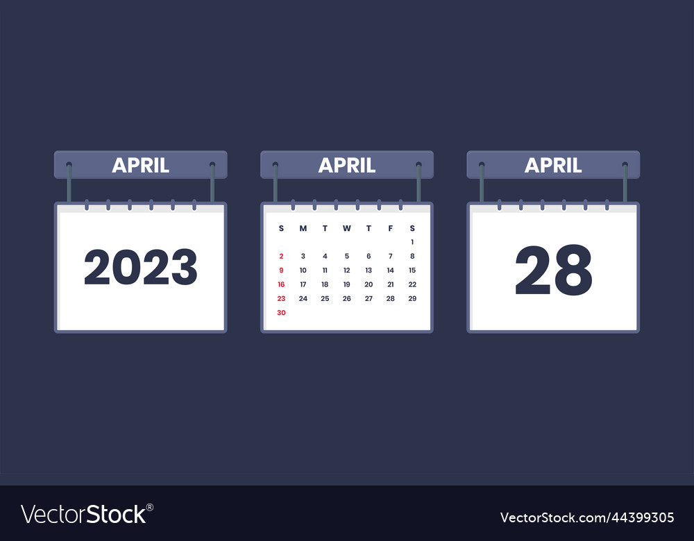 28 april 2023 calendar icon for schedule Vector Image