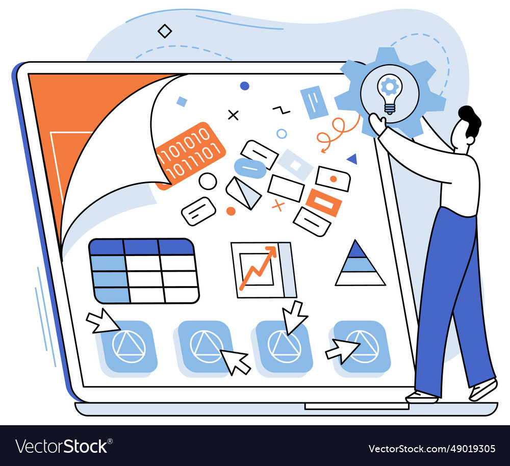 Application testing metaphor app test vector image Application testing metaphor app test