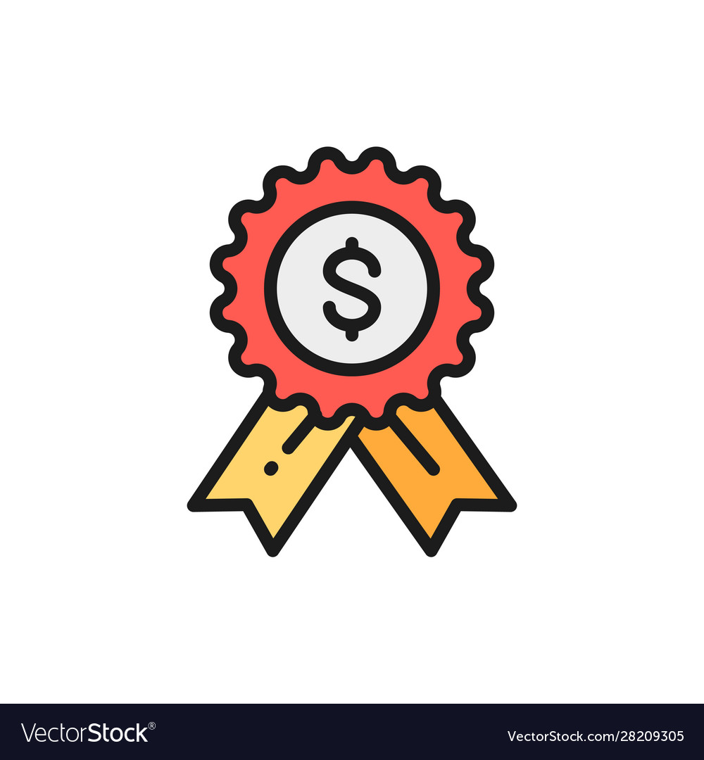 Award loan best flat color line icon