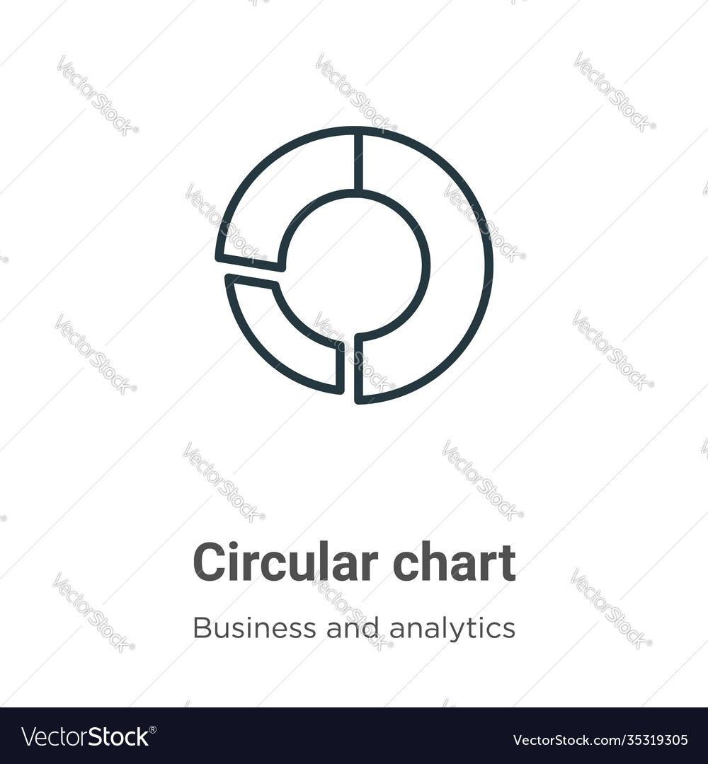 Circular chart outline icon thin line black Vector Image