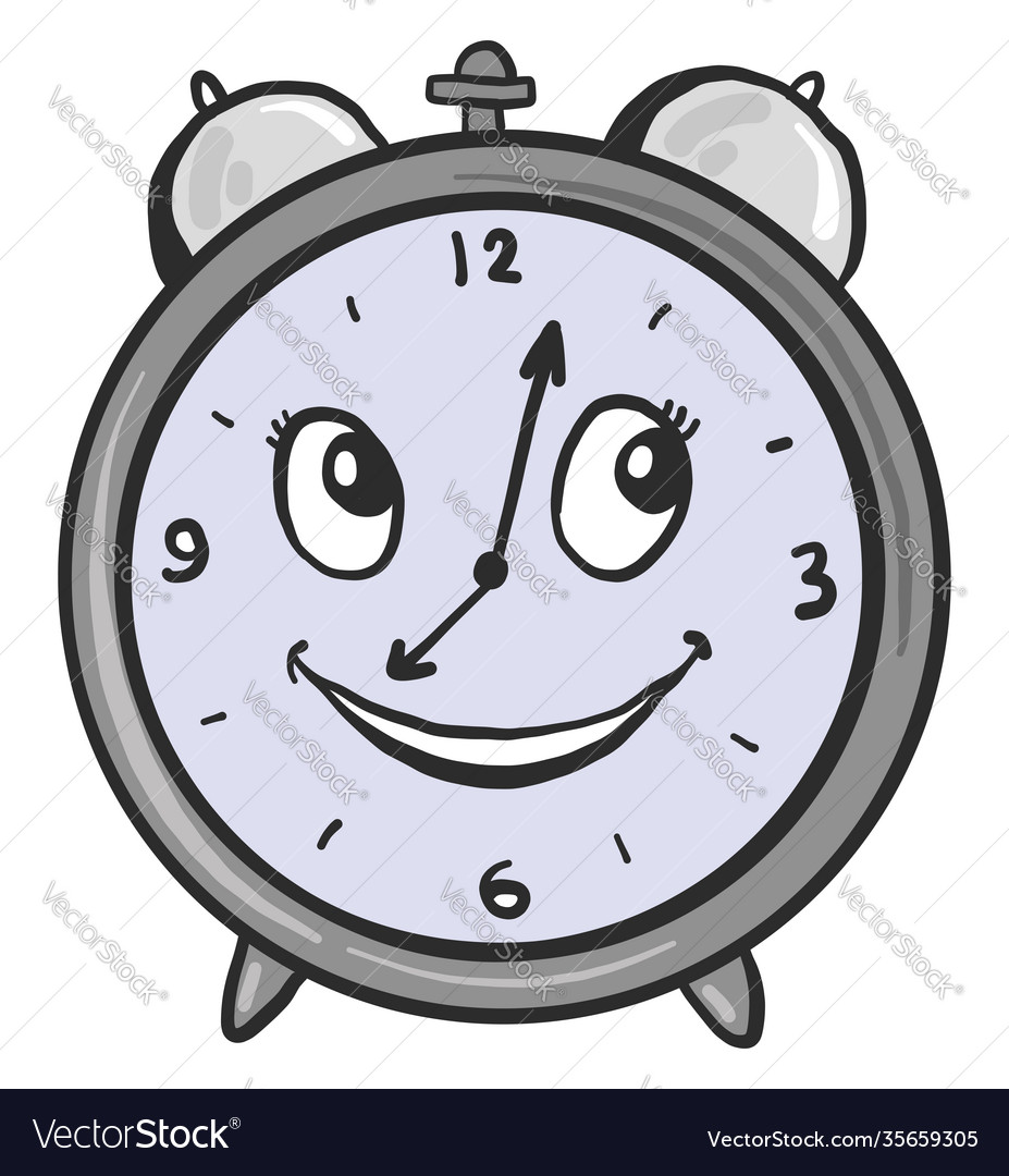 Grey clock on white background