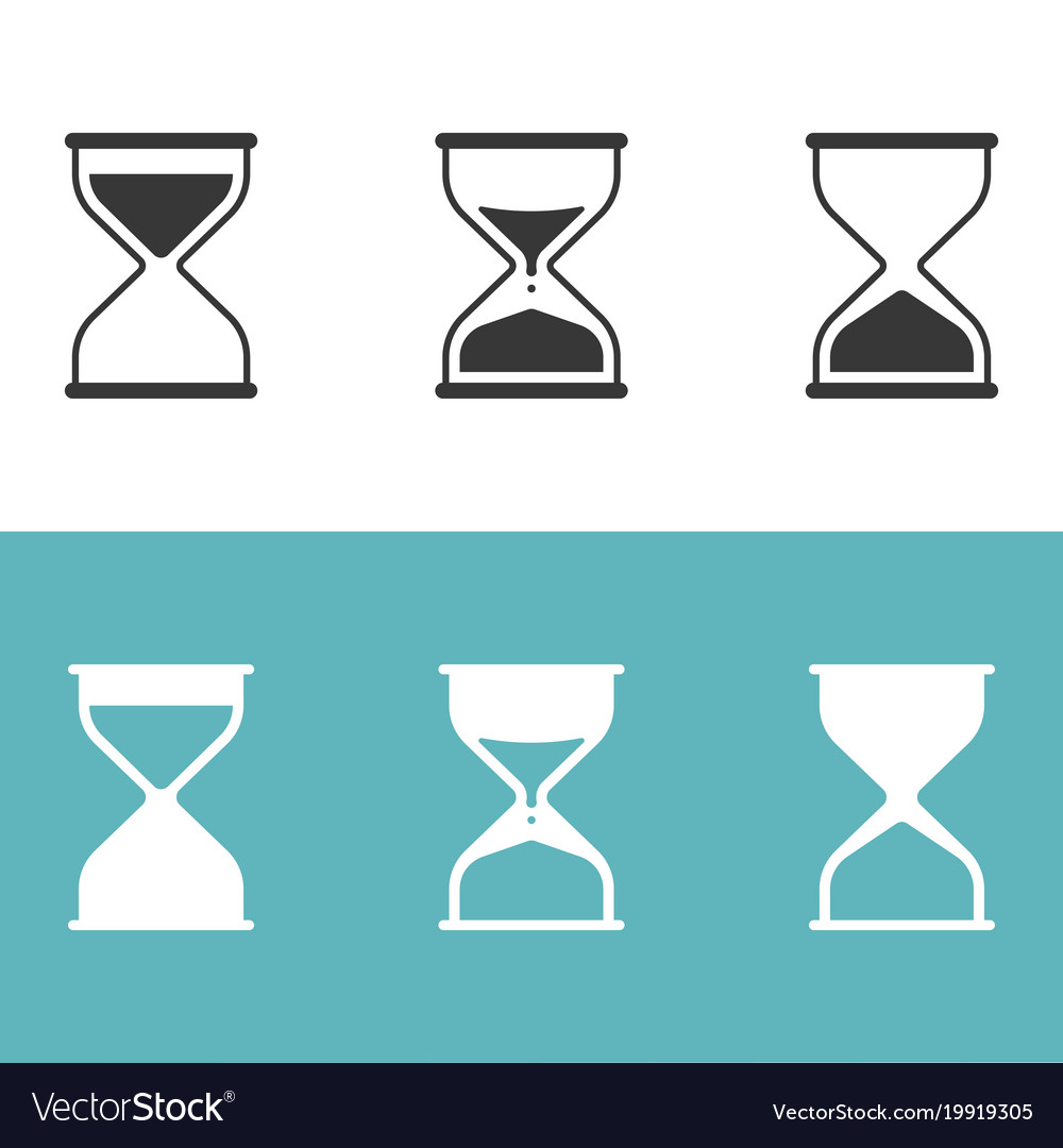 Hourglass icon set silhouette icon Royalty Free Vector Image