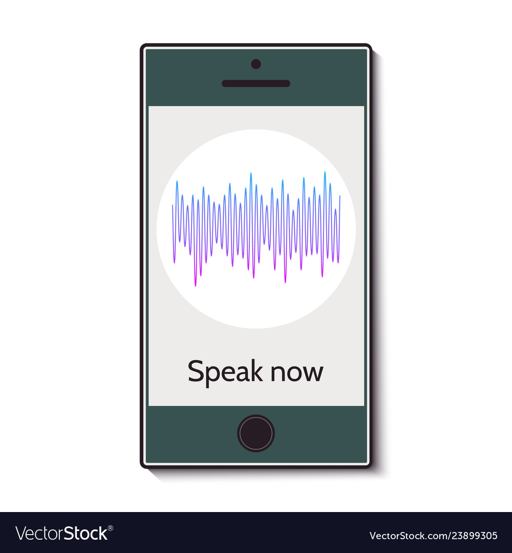 Mobile phone with program of voice recognition vector image Mobile phone with program of voice recognition