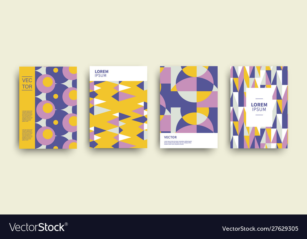 Modern abstract geometric covers templates set