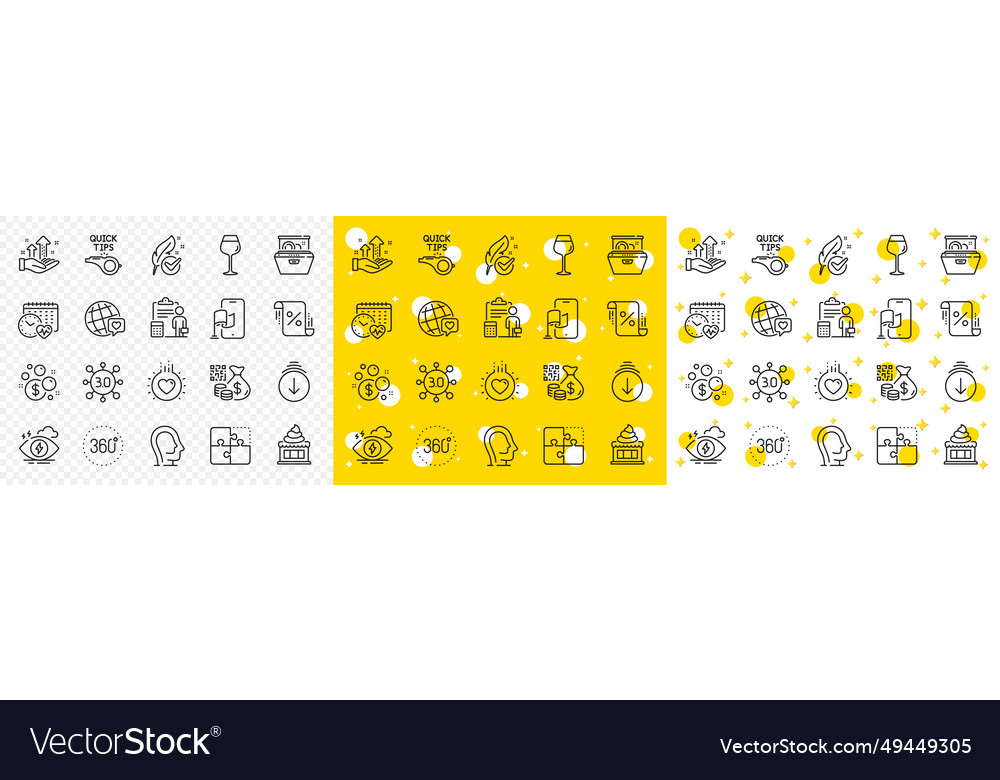 Outline web3 scroll down and tutorials line icons vector image Outline web3 scroll down and tutorials line icons