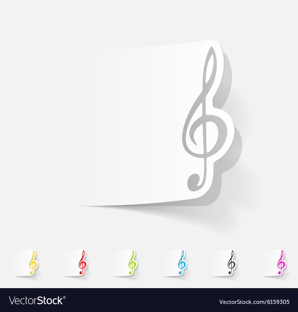 Realistic design element treble clef