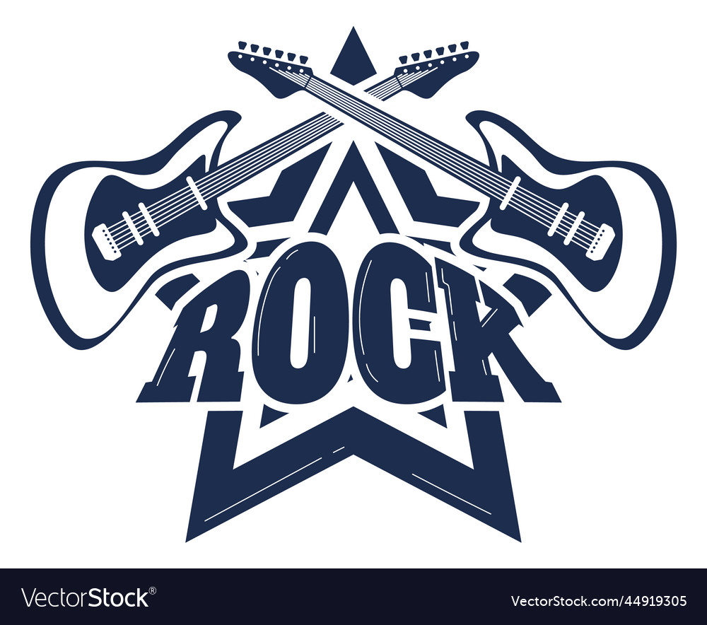 Rock banner graphics music vintage label retro Vector Image