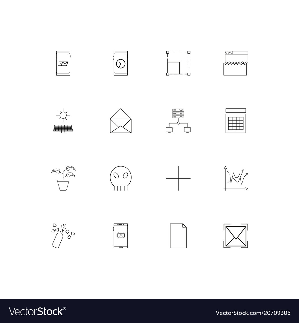 Signs and symbols simple linear icons set