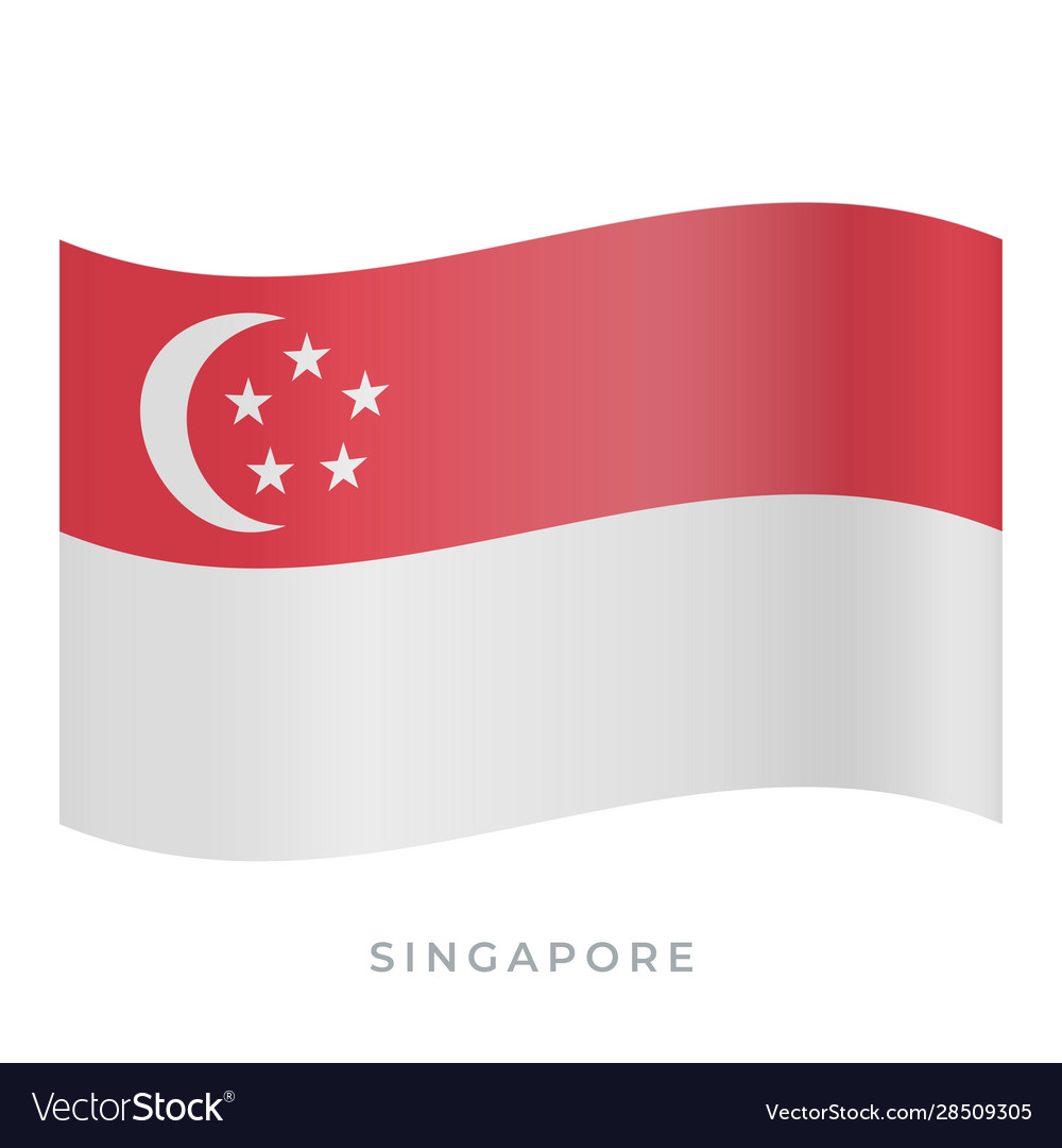 Singapur Flagge Icon - Welle