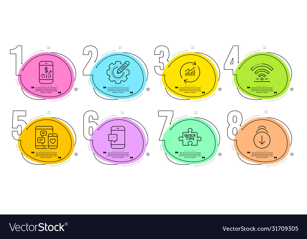 Smartphone message mobile finance and update data vector image Smartphone message mobile finance and update data