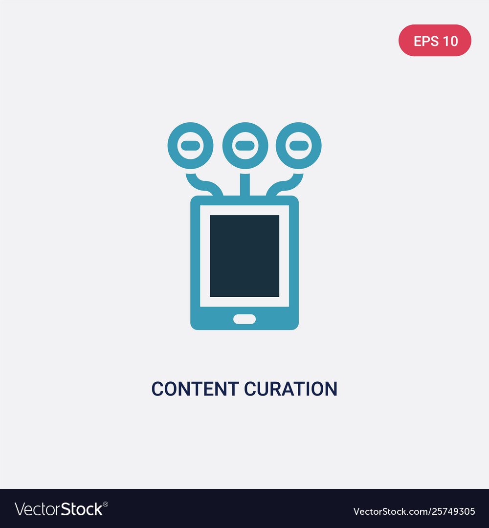 Two color content curation icon from technology vector image Two color content curation icon from technology