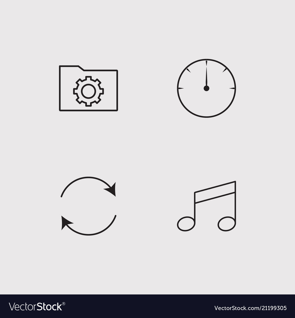 User interface simple linear icons set outlined