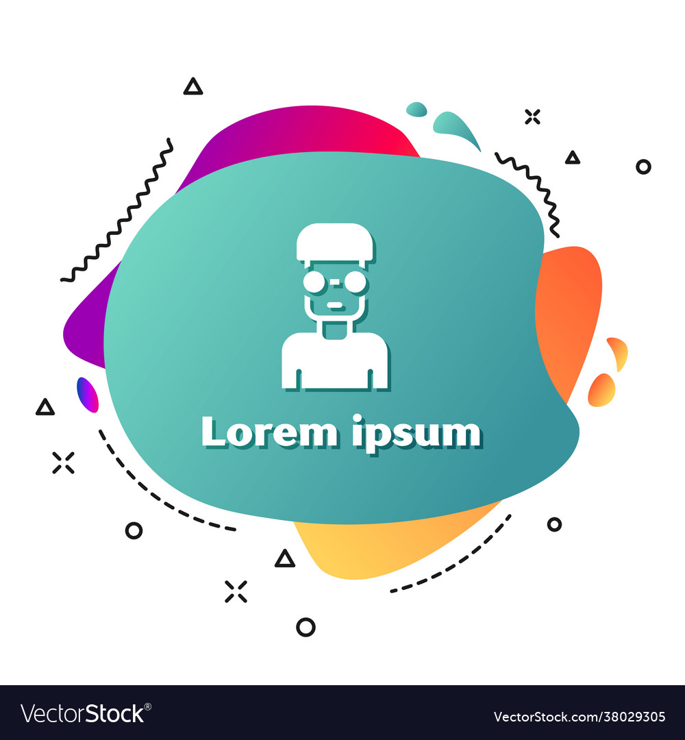 White nerd geek icon isolated on background vector image White nerd geek icon isolated on background