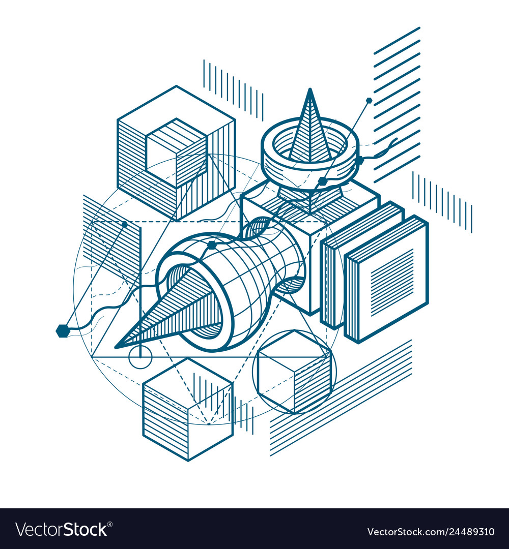 Abstract background with isometric elements vector image Abstract background with isometric elements