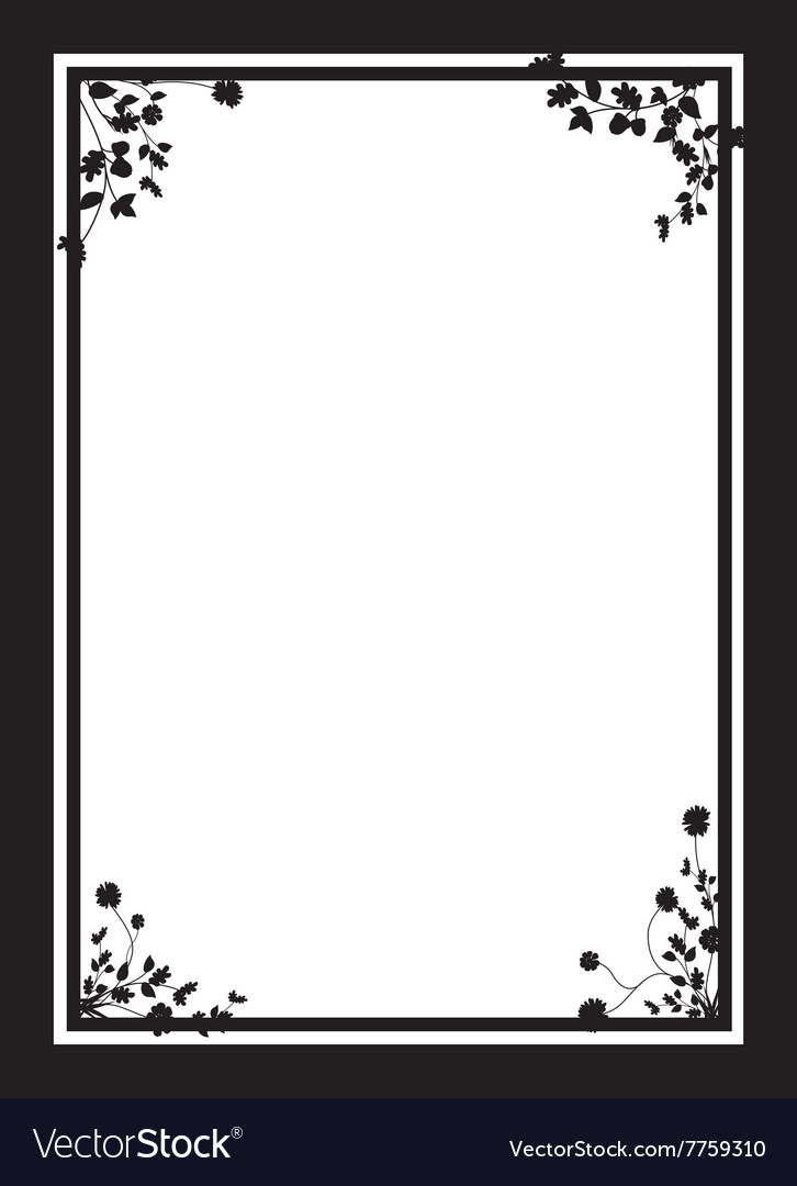 Black floral corners background Royalty Free Vector Image