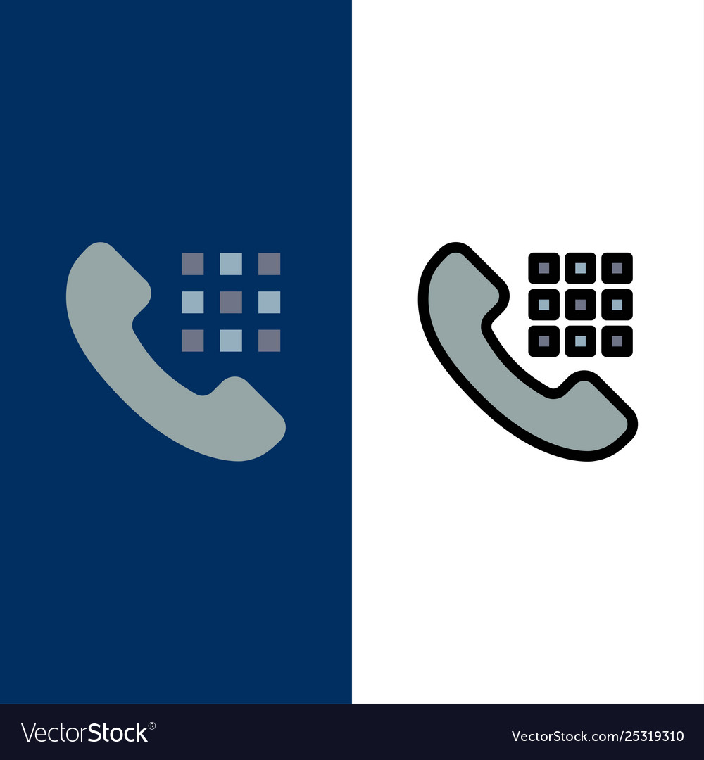 Call dial phone keys icons flat and line filled Vector Image Call dial phone keys icons flat and line filled