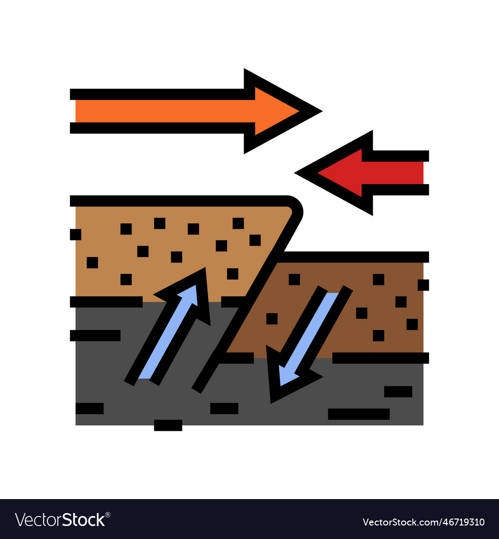 Compression reverse earthquake color icon vector image Compression reverse earthquake color icon