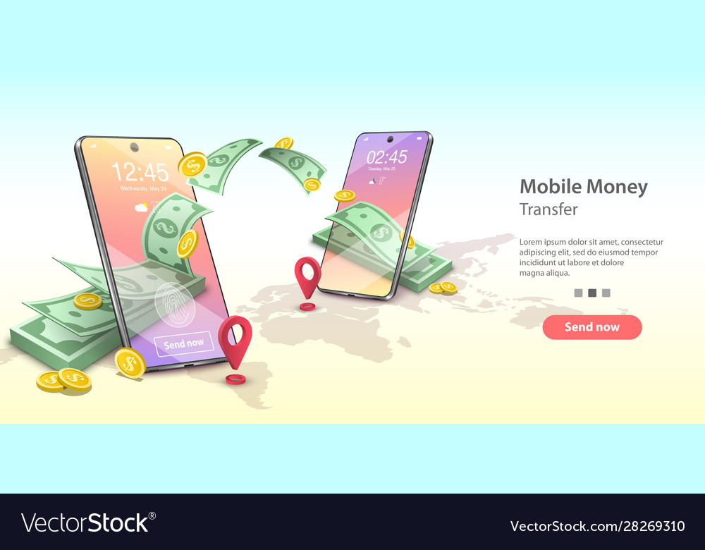 Concept mobile money Royalty Free Vector Image