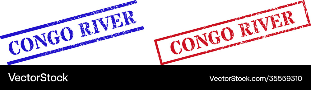 Congo river grunge rubber seal stamps Royalty Free Vector
