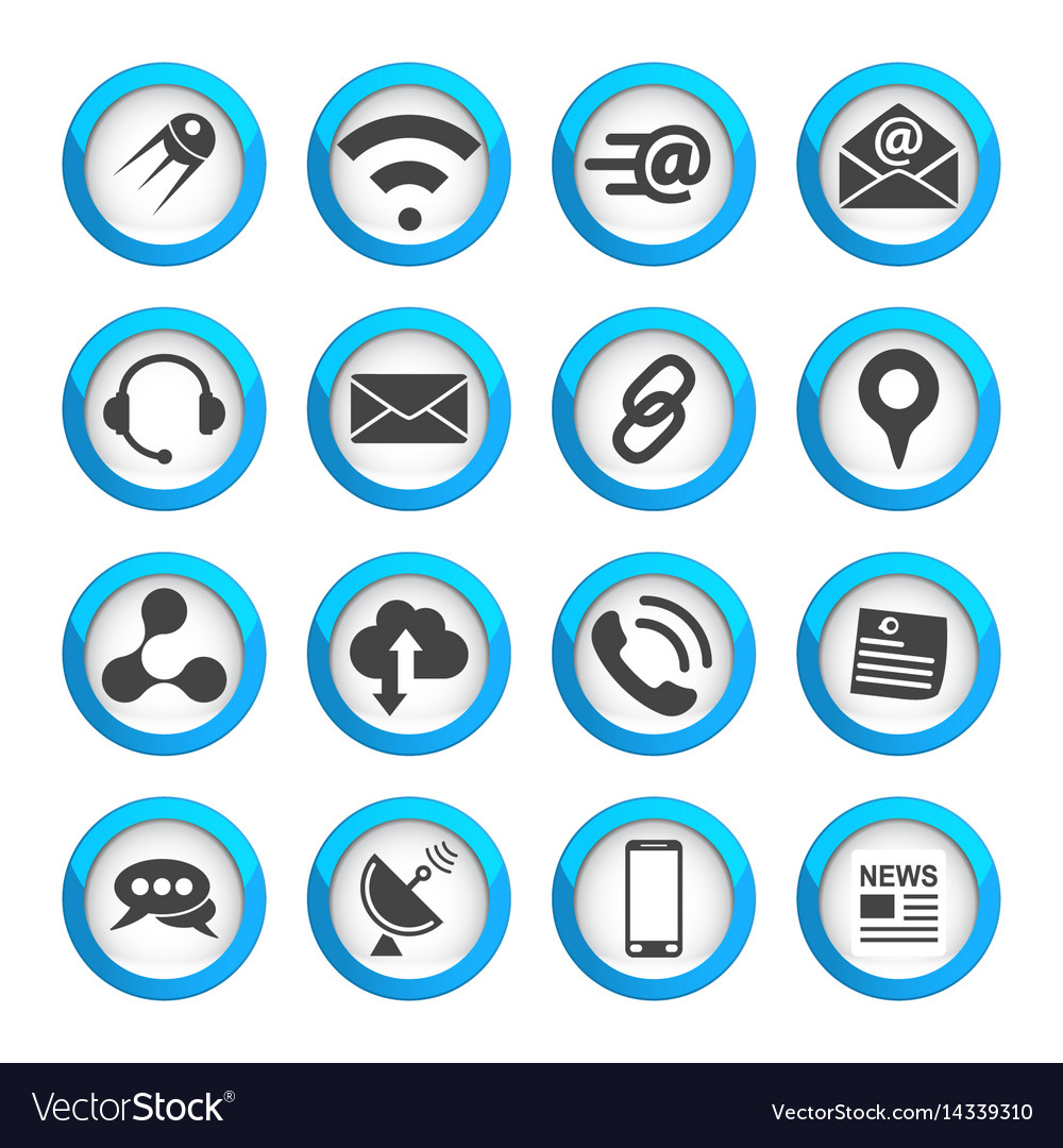 Connection and communication icons set