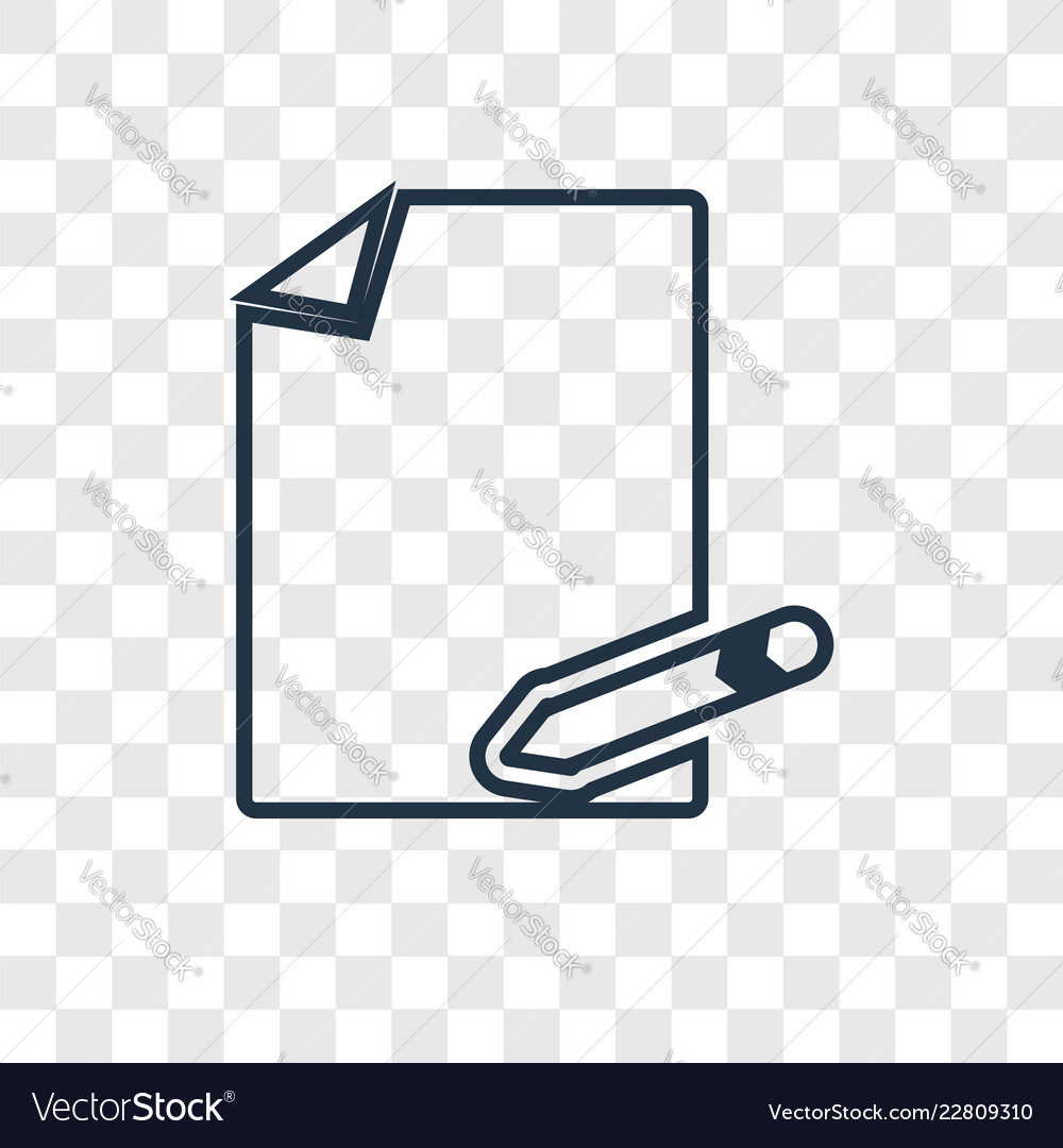 File concept linear icon isolated on transparent vector image File concept linear icon isolated on transparent