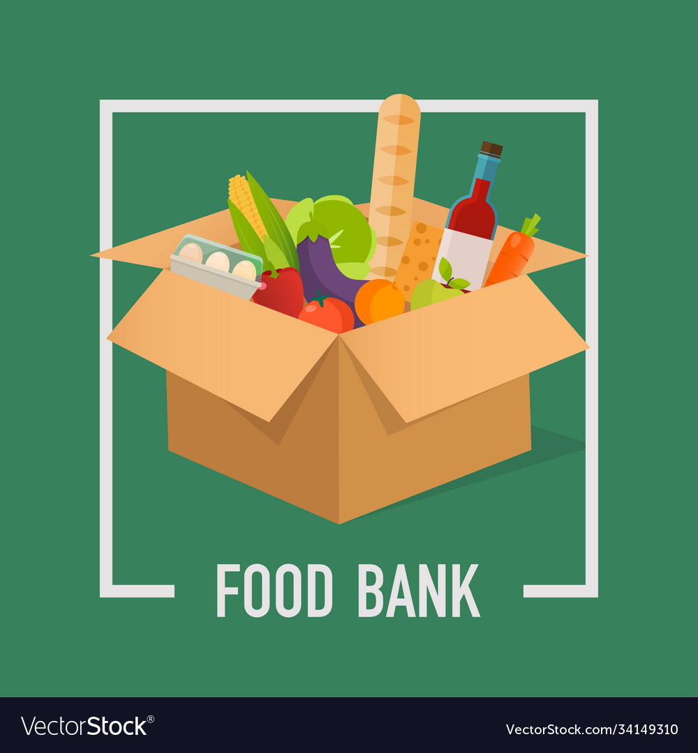 Food bank simple concept time to donate Royalty Free Vector