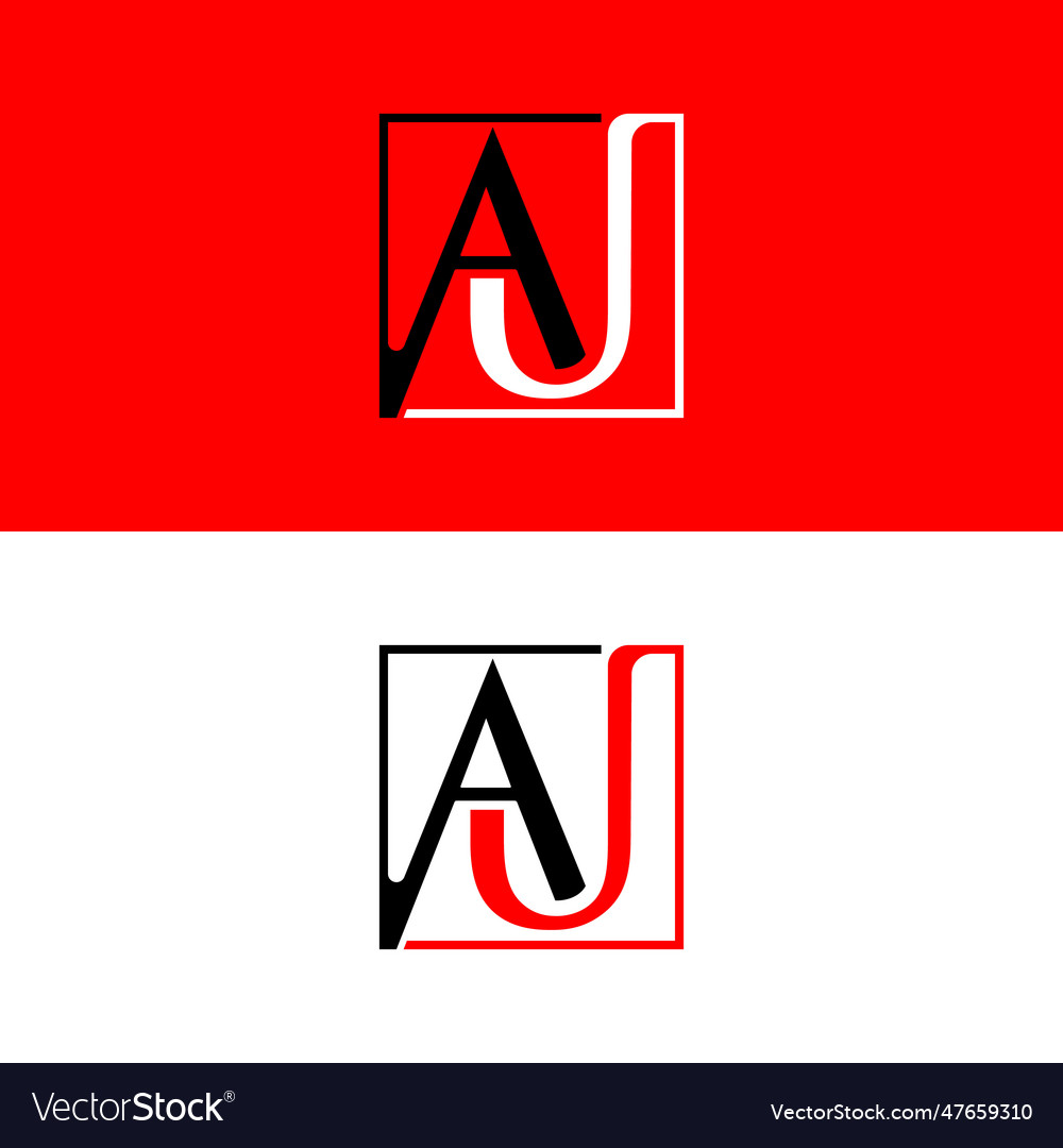Initial au monogram simple logo design template vector image Initial au monogram simple logo design template