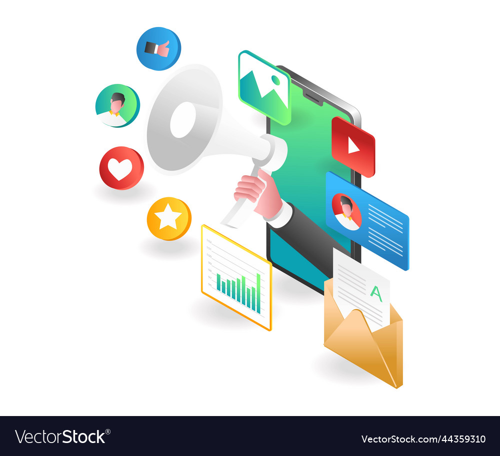 Landing page concept flat isometric digital