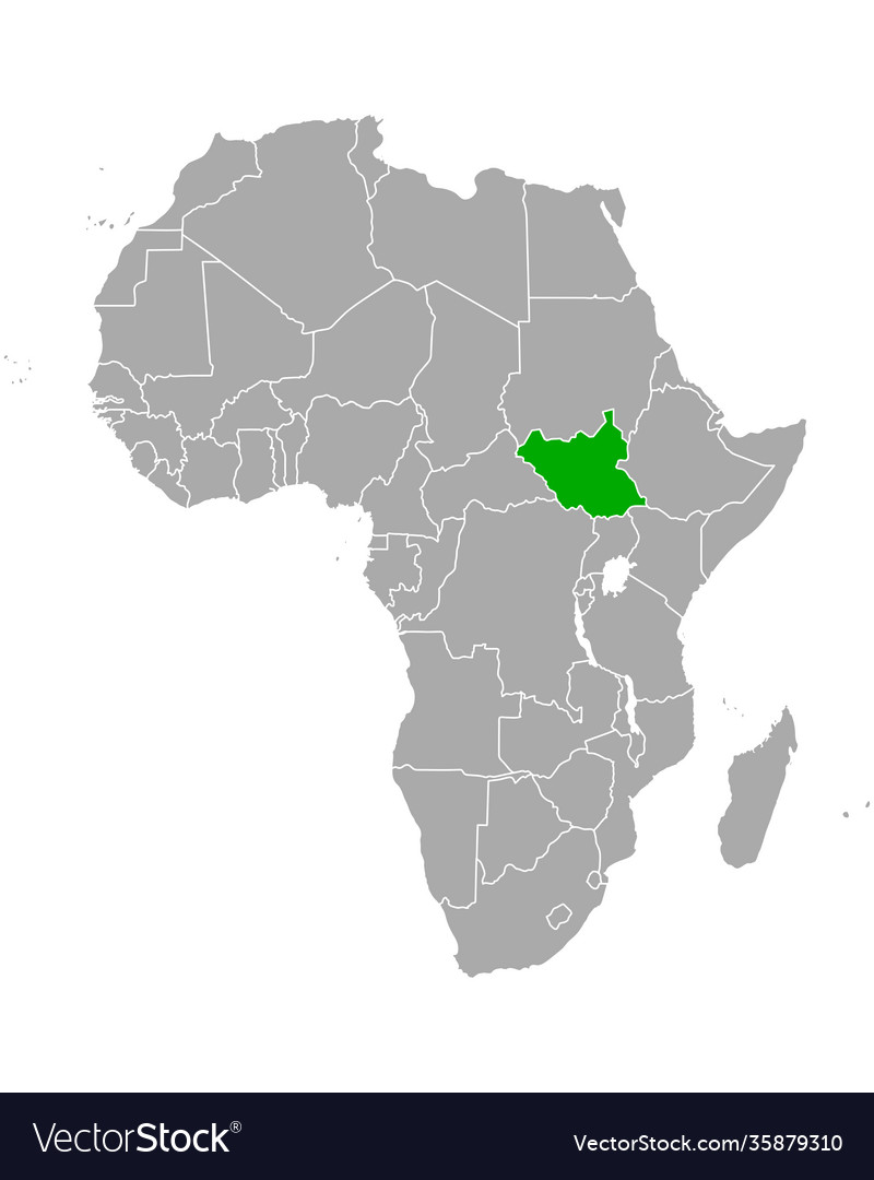 Landkarte Südsudan in Afrika