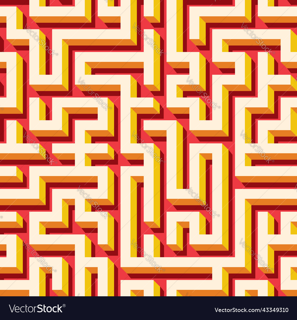 Maze seamless pattern with endless tiled labyrinth vector image Maze seamless pattern with endless tiled labyrinth
