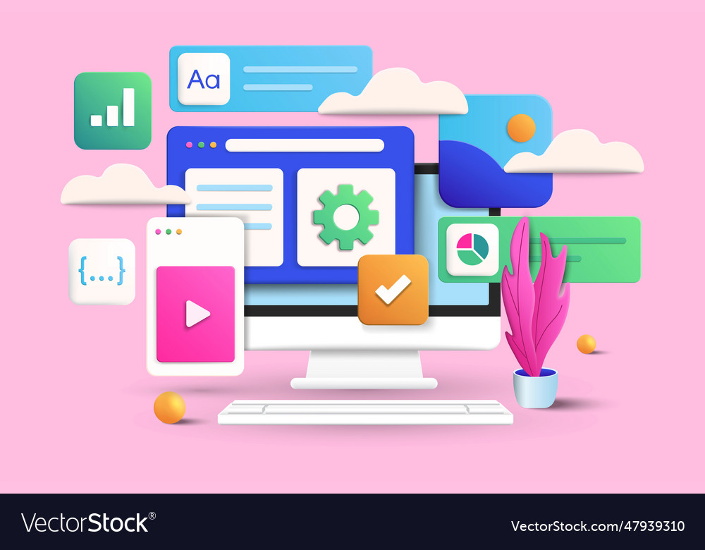 Modern 3d of ui design