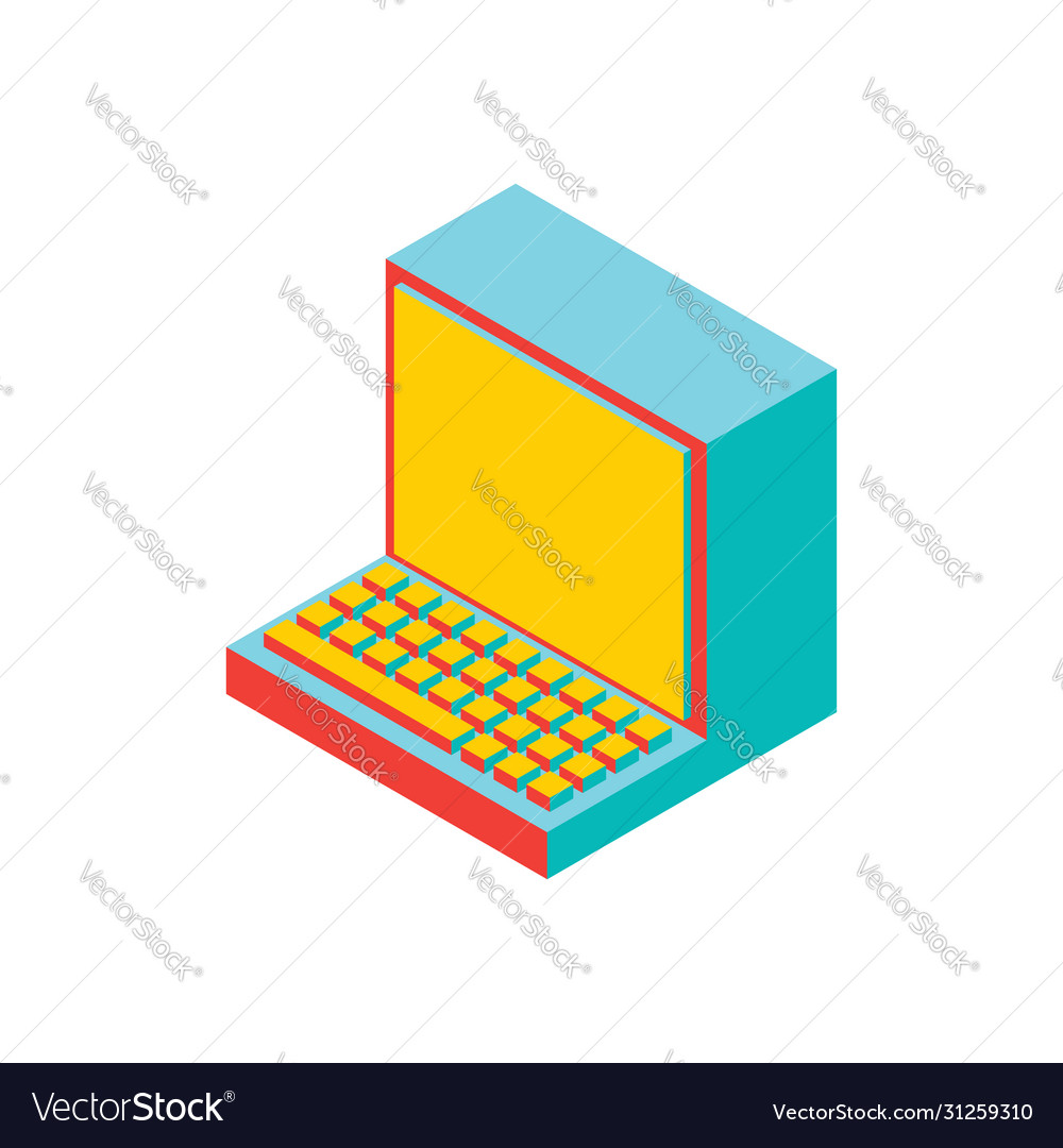 Old computer isolated outdated pc obsolete