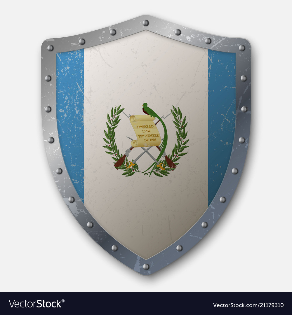 Old shield with flag vector image Old shield with flag