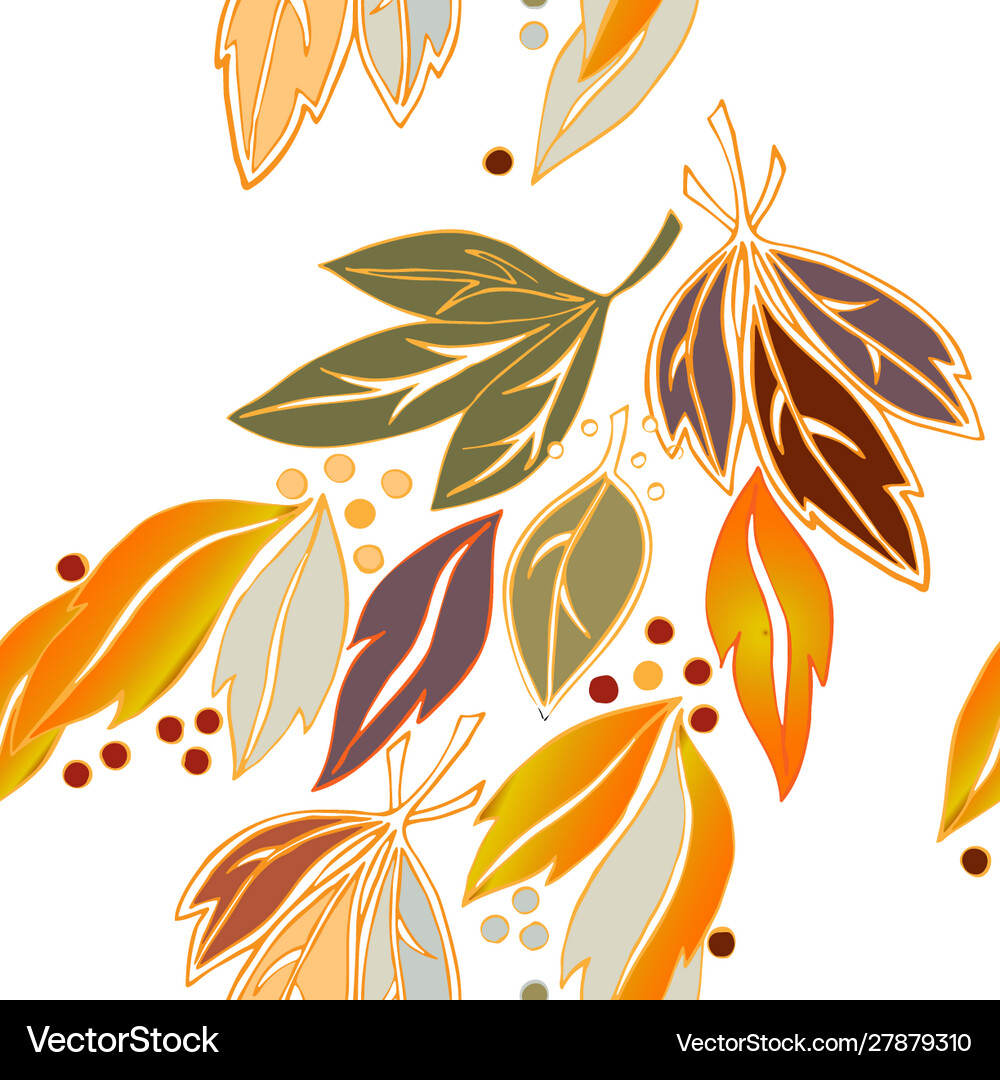 Pattern colorful leaves Royalty Free Vector Image