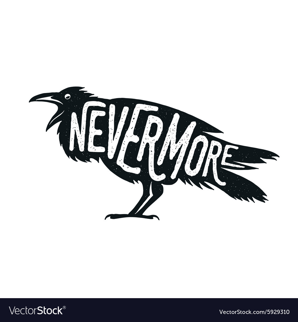 raven-with-word-nevermore-royalty-free-vector-image