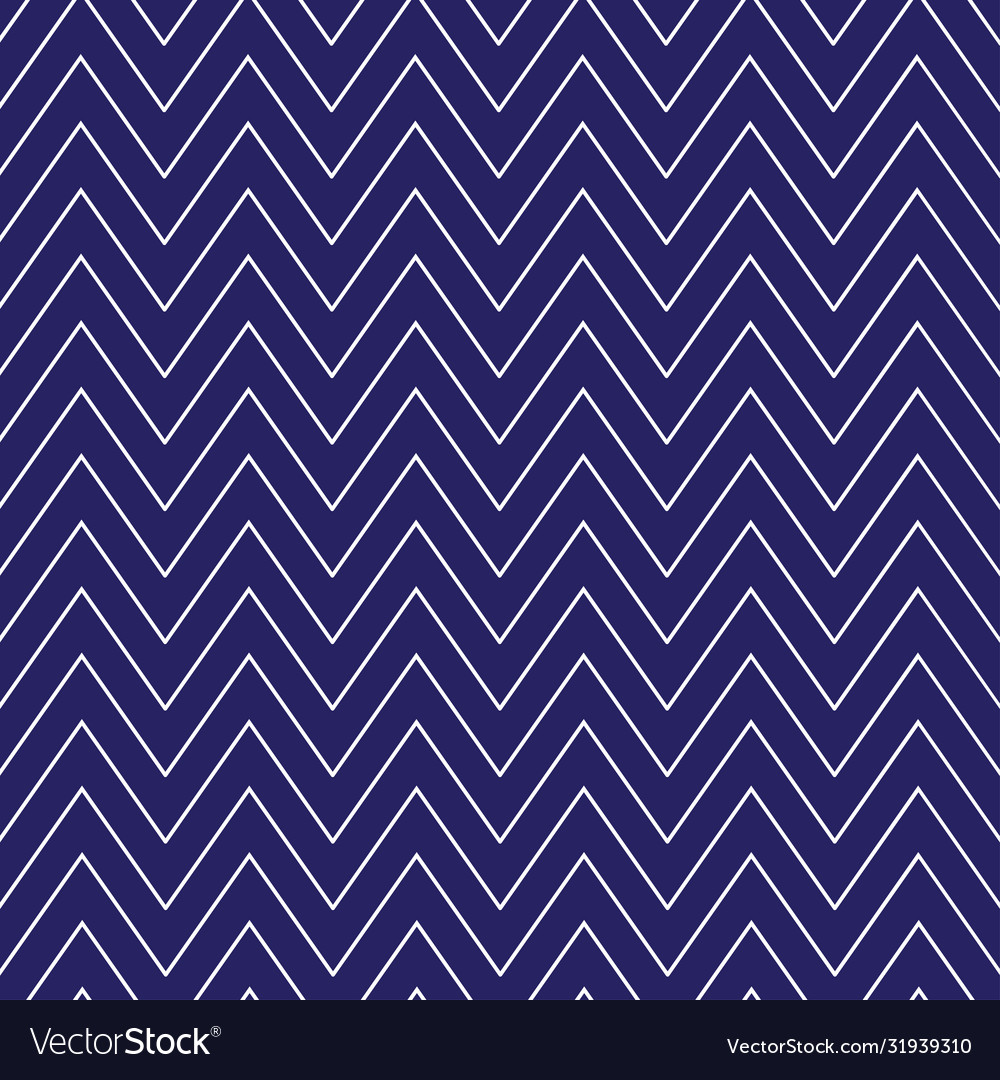 Seamless pattern with white zigzag lines on blue