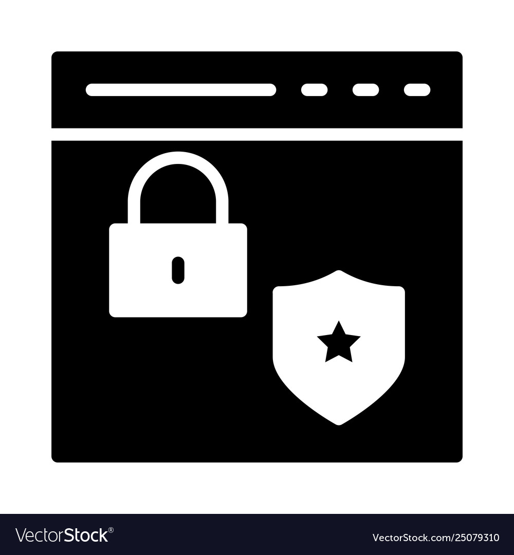 Secure lock browser vector image Secure lock browser