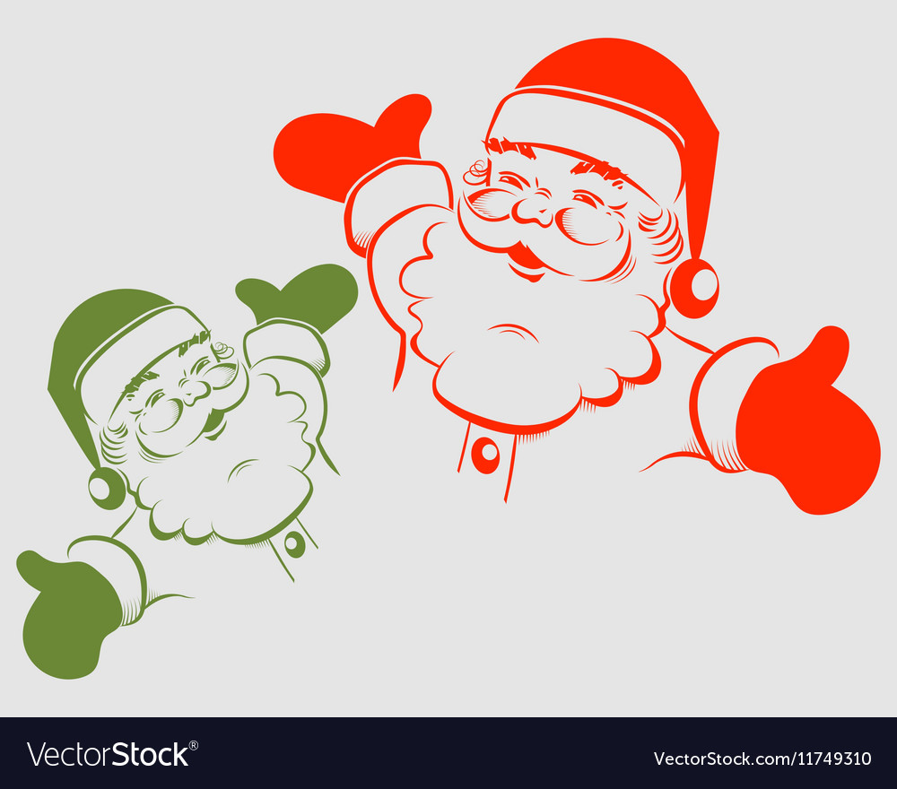 Silhouette of santa claus c placed hands