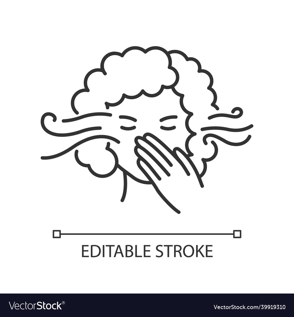 Smell sensitivity pixel perfect linear icon early Vector Image