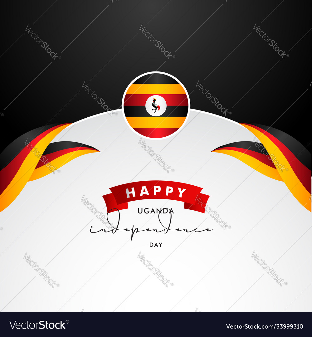 Uganda Independence Day Design For Celebrate Vector Image